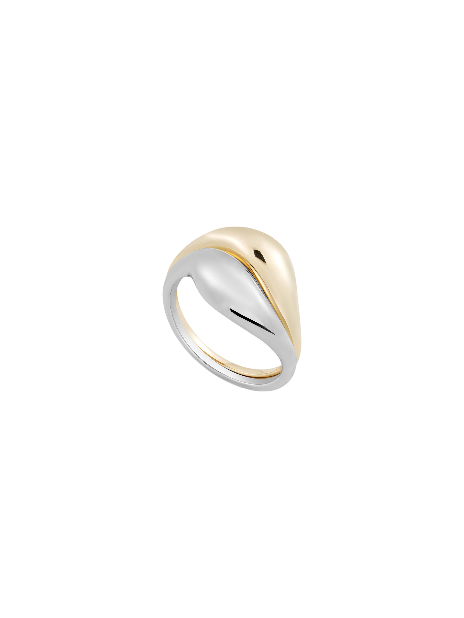 Saturn rings - white & yellow gold